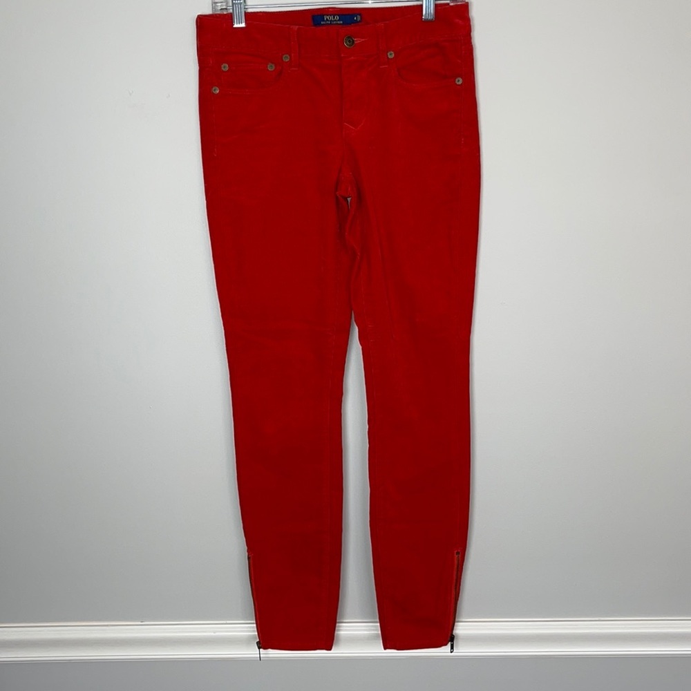 Ralph Lauren Polo Red Corduroys Tompkins Skinny 4